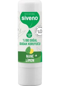 Resim Siveno %100 Doğal Dudak Koruyucu Nane & Limon Bitkisel Lip Balm Krem Nemlendirici Parlatıcı Onarıcı 6 G 