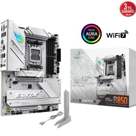 Resim Asus Rog Strıx B850-A Gamıng Wıfı, 4xddr5, 4x M2, Hdmı, Dp, 2xtype-C, Wi-Fi 7, Bluetooth V5.4, Amd Ryzen 9000 Serisi, Am5 Soket Anakart 