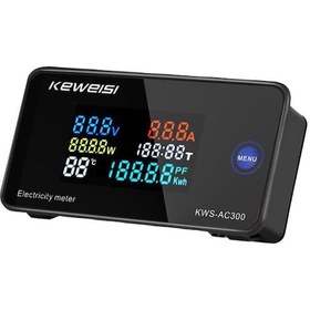 Resim Dijital Ac 50-300V 10A Voltmetre Ampermetre 