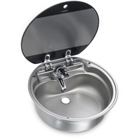 Resim Dometic Sng 420 Cam Kapaklı Yuvarlak Karavan Lavabo/evye 