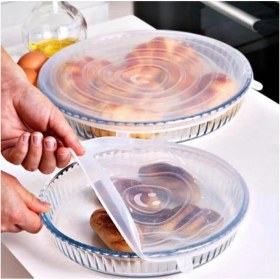 Resim Silikon Yuvarlak Borcam ve Tencere Kapağı Silikon Streç Kapak ,2'li 