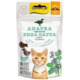 Resim GimCat Crunchy Snacks Ördek ve Kedi Otlu Tahılsız Kedi Ödülü 50 Gr 