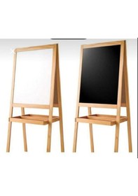 Resim Panda Ahşap Çift Taraflı Sepetli Ayaklı Yazı Tahtası 40 x 50 CM 299 