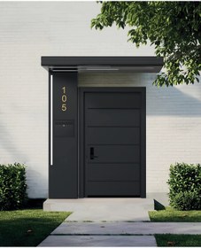 Resim KORRAIN VERA MONO ALÜMİNYUM KAPI ÜSTÜ SUNDURMA- POSTA KUTULU LEDLİ MODEL-160 CM-SOL 