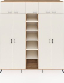 Resim Kronos Dolap 18 Raflı 9 Kapaklı 220x59x243 Çam-aytaşı/aytaşı Çok Renkli 