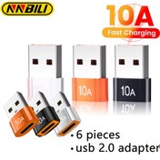 Resim NNBILI 6 adet 10A USB Type-C Veri Adaptörü USB A Erkek Tip C Dişi Dönüştürücü, Macbook Xiaomi için OTG Hızlı Bağlantı için for samsung HUAWEI 