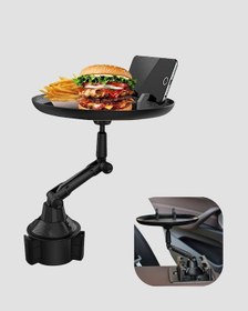 Resim 360 Döner Araç Bardaklık Tepsisi Geniş Yemek Alanlı Telefon Standlı Çok Renkli 
