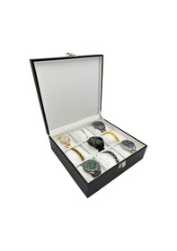 Resim Saat Kutusu 9 Lu Osmanlı Devlet Armalı Siyah Deri Siyah 