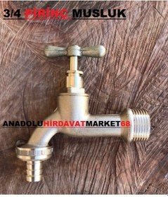 Resim Pirinç 3/4 Sarı Musluk Bahçe Musluğu 