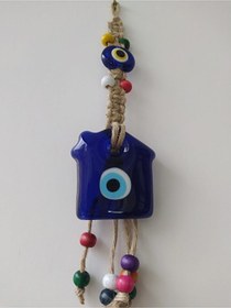 Resim Ev Nazar Boncuğu 6 6 Cm Makrome Duvar Dekoru 