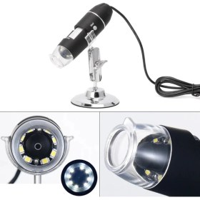 Resim 1600X USB Dijital Mikroskop Kamera Endoskop 8 LED Büyüteç L Standı 