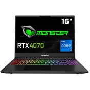 Resim Monster Tulpar T6 V1.1.2 Intel Core i7 13700H 16" 32 GB RAM 1 TB SSD 8 GB RTX 4070 QHD 165 Hz FreeDOS Gaming Laptop Monster