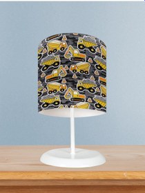 Resim Mekta Home Bebek Ve Çocuk Odası İş Makine Desenli Abajur 