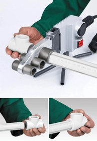 Resim BİTERSE Panzer Metal Çantalı Pprc Boru Kaynak Makinesi 1500W Çift Rezistanslı Pafta Seti Alyan 50-60 Hz 