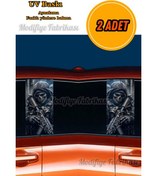 Resim Araç Kapı Direği Kaplama Folyosu Uv Baskılı 2'li Set-mfduty 