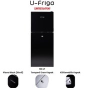 Resim U-frigo 136 Lt 12-24v Marin/karavan Kompresörlü Buzdolabı Temperli Cam Kapak Limited Edition Siyah 
