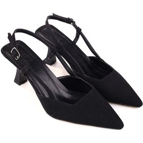 Resim Papuç Sepeti Nb-100 Kadın 7 Cm Topuklu Ayakkabı Siyah 