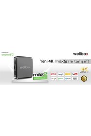 Resim ATAELEKTRONİK Wellbox Max2 Androıd 12 Amlogic S905w2 4x Arm Cortex-a53 64-bit 16 Gb Hafıza 2 Gb Ram 