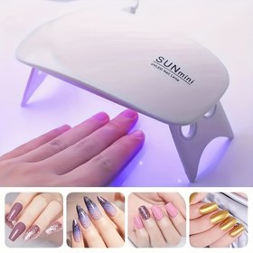Resim 1 Adet Taşınabilir/LED Tırnak Lambası - Mini Fare Şekli, 6 Işık Boncuğu, USB Güçlü Katlanabilir ve Hafif Tasarım, El ve Ayak Tırnakları için Cep Tipi Kompakt Mini Işık 