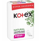 Resim Kotex Natural Hipoalerjenik Ped Uzun 16 Adet 