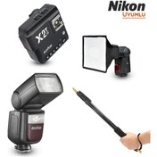 Resim Godox V860III-N Nikon Flaş Full Set - Portable Boom 
