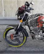 Resim Performance Stickers Full Send+Kuyruk+Bayrak Motorsiklet Lastik Stiker Lastik Sticker 8adet Lastik Yazısı 15-21inç Uyumlu 