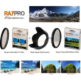 Resim Raypro 58Mm Uv Filtre + Circular Polarize Filtre + Parasoley Seti 