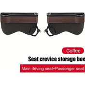 Resim Xuweiwei 2 Adet Araç Koltuğu Yarık Düzenleyici Coffee Color Yerleşik Telefon Tutucu Hızlı Şarj Ve Led Ambient Işık 