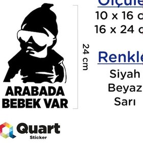 Resim Arabada Bebek Var Sticker, Araba, Quarts Oto Sticker 