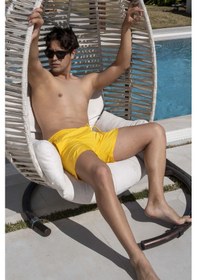 Resim Mayom Hızlı Kuruyan Cepli Sarı Erkek Deniz Şortu Sarı 