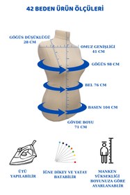 Resim Manken İstanbul 42 Beden Yüksek Kalite Keten Kumaşlı Prova Mankeni Terzi Mankeni Ket-01 