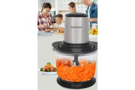 Resim Büyük Cam Hazneli, Ayarlı, 4 Bıçaklı, Paslanmaz Çelik Doğrayıcı, 1.5 Lt 