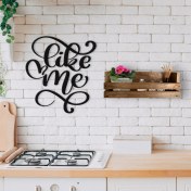 Resim Bk Gift Dekoratif Doğal Ahşap Raf ve Benim Gibi Duvar Süsü-1 