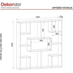 Resim Dekorister Optimist Kitaplık Beyaz 
