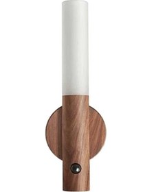 Resim Ct-5250 Kumru Ahşap Renk Kablosuz Şarjlı Sensörlü Led Duvar Aplik Günışığı Rengi Beyaz 