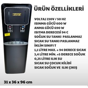 Resim Ev Ofis Tipi Siyah Premium Endüstriyel Su Sebili 