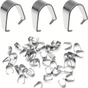 Resim 100 adet Paslanmaz Çelik U-Şekilli Tokalar 3x7/4x9/5x10mm DIY Takı Yapımı için - Kolyeler, Bilezikler, Anahtarlıklar için Kararmaya Dirençli Güvenli Istakoz Tokaları, Takı Yapımı İçin Tokalar, Kolye ve Bilezik Tokaları, Anahtarlık Bağlantıları, Şık Metalik Yüzey, Parlak Görünüm, Dayanıklı El İşi Parçaları, Kararmaya Dirençli Metal 