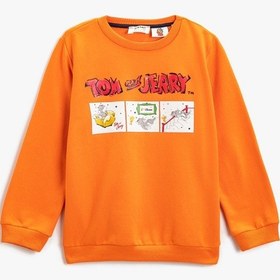 Resim Koton Tom Ve Jerry Baskılı Lisanslı Sweatshirt Uzun Kollu Turuncu 3wkb10073tk 3WKB10073TK200 Turuncu 