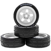 Resim 1/10 Rc Araç Lastikleri - 65mm Çap, 4 Adet Kauçuk Tekerlek Tamıya Tt02, Xv01, Hsp 94123 Uyumlu 