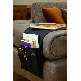 Resim Kumandalık Dergi Gazete Düzenleyici Koltuk Kenarı Örtü (Siyah) 