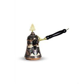 Resim Gül Çiçek Mırra Bakır Tombik Cezve 500 Ml 