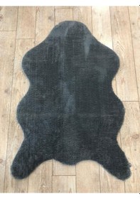 Resim Balat Halı Kalın Koyu Gri Peluş Yumuşak Post Halı Karışık, Çok Renkli 
