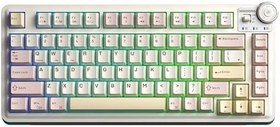 Resim Aula AU75 3 Modlu RGB Hot Swap Mekanik TKL Bloomfield Switch Kablosuz Makrolu Klavye Krem 