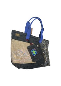 Resim Vintage Salaş Çok Renkli Orta Boy Günlük Seyahat Gezi Omuz Çantası 36cmx34cm Siyah 