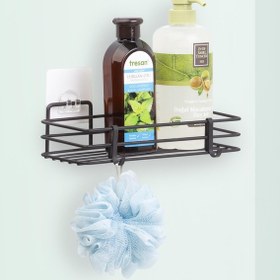 Resim Yapışkanlı Banyo Düzenleyici Şampuanlık Duş Rafı Siyah Mgs-718 