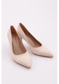 Resim Dgn 1002 Kadin Topuklu Stiletto Ayakkabi 1002-2453-R9093 Ten 