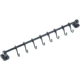Resim Güçlü Yapıştırma 8 Li Askı Rayı (55 cm) Siyah 