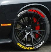 Resim bombtire Çift Renk Speedhunters Lastik Yazısı 2.5 Cm Orijinal Ürün 4 Adet Araç Motor Lastik Sticker 