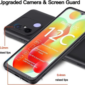 Resim m.tk moveteck Xiaomi Redmi 12c Uyumlu Kılıf Kamera Lens Korumalı Soft Mat Pürüzsüz Esnek Silikon Kapak Premium 