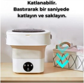 Resim 11 Litre Portatif Mini Çamaşır Makinesi Beyaz Renk 